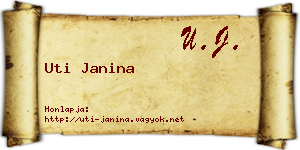 Uti Janina névjegykártya